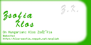 zsofia klos business card